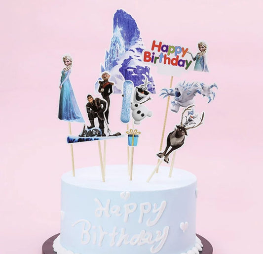 Bakewareind Elsa Theme Cake topper,6pc - Bakewareindia
