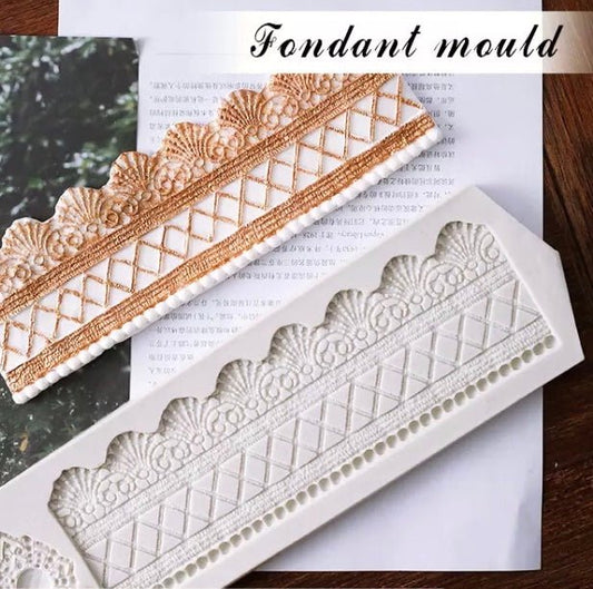 Bakewareind European Lace Border Fondant Silicone Chocolate Mould - Bakewareindia