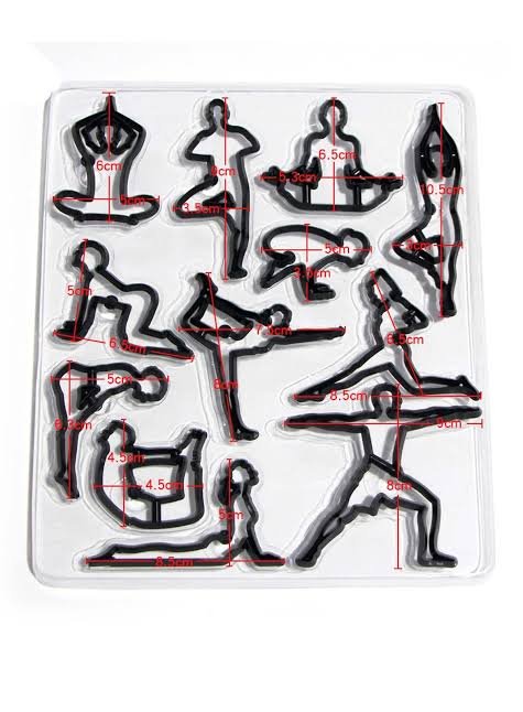 Bakewareind Exercise Yoga Theme Silhouette Cookie Fondant Cutter Set - Bakewareindia