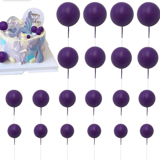 Bakewareind Faux Purple Ball Topper Cake Decorating,20 pcs - Bakewareindia