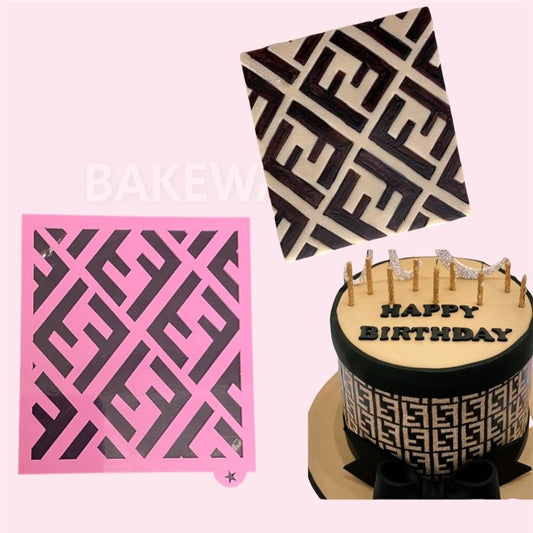 Bakewareind Fendi Pattern Outbosser Cookie / Cake Stamp - Bakewareindia