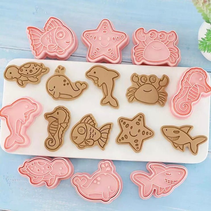 Bakewareind Fish Starfish Crab Dolphin Shark Cookie Cake Cutter 8pcs - Bakewareindia