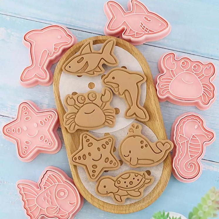 Bakewareind Fish Starfish Crab Dolphin Shark Cookie Cake Cutter 8pcs - Bakewareindia