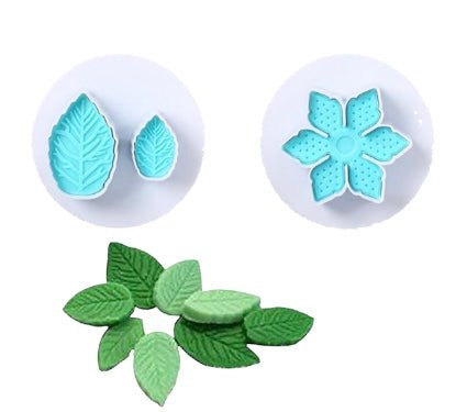Bakewareind Flower Leaf 2 in 1 Plunger Cake Fondant Cutter - Bakewareindia