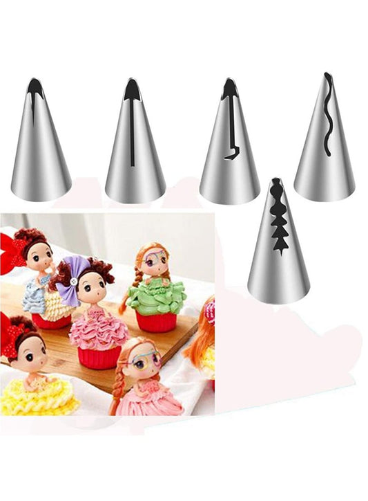 Bakewareind Frill Icing Nozzle Set With Coupler - Bakewareindia