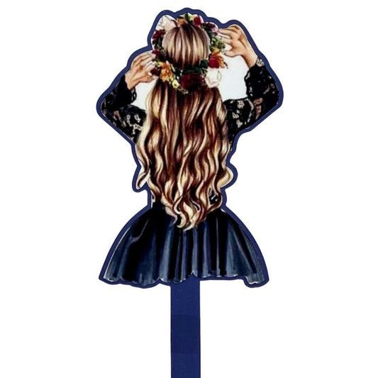 Bakewareind Girl Hair Back Cake Topper - Bakewareindia