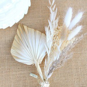 Bakewareind Golden Fleur Bride Palm Leaf Dried Flower Bouquet - Bakewareindia