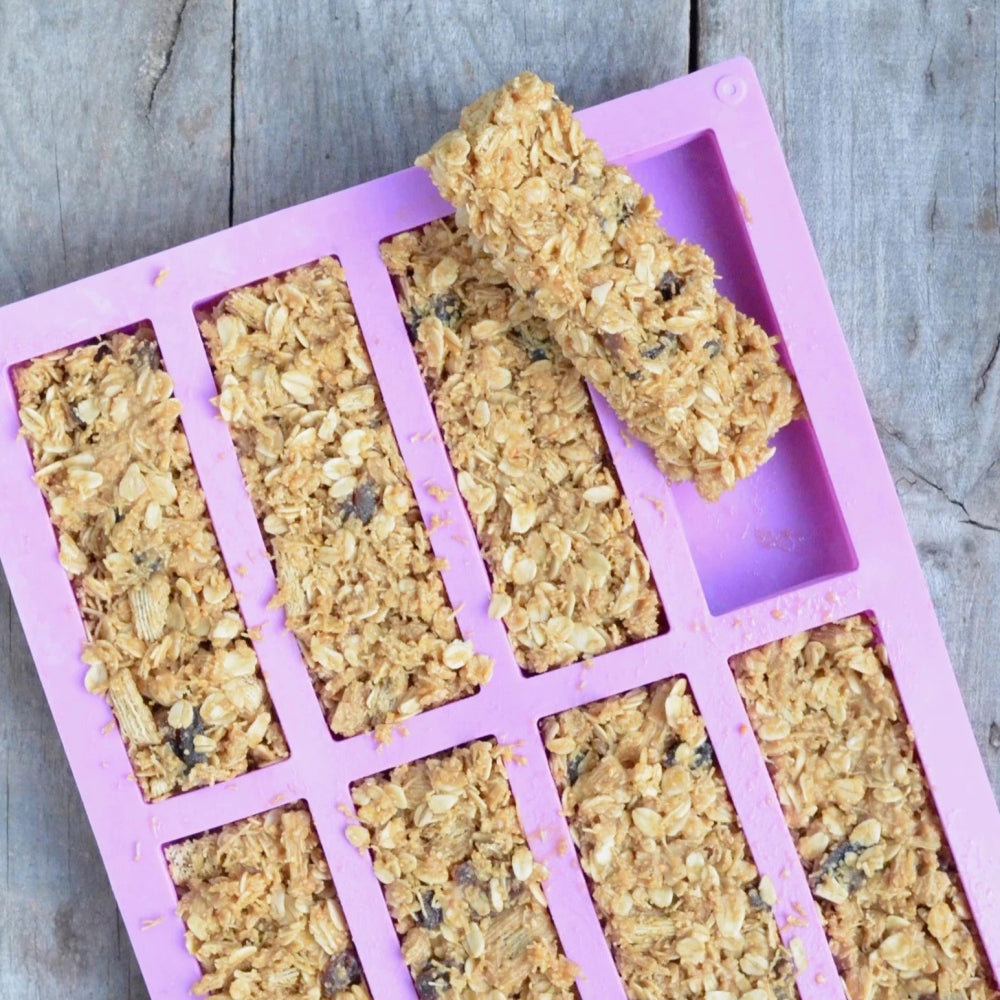 Bakewareind Granola Bar Rectangle Silicone Candy Molds Chocolate Bar Mould, 8 Cavity - Bakewareindia