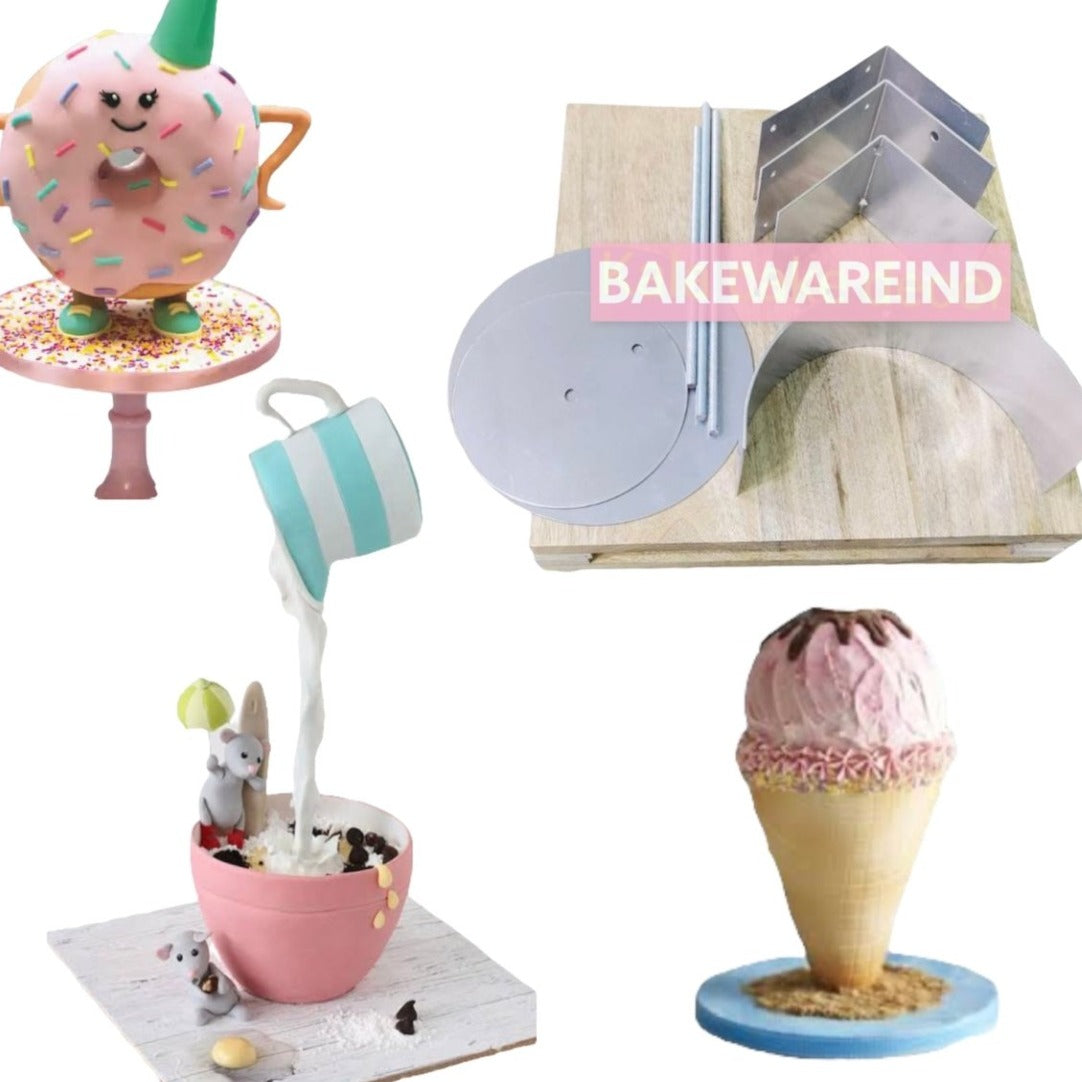 Bakewareind Gravity Standing Cake Dessert Stand,6 in 1 - Bakewareindia