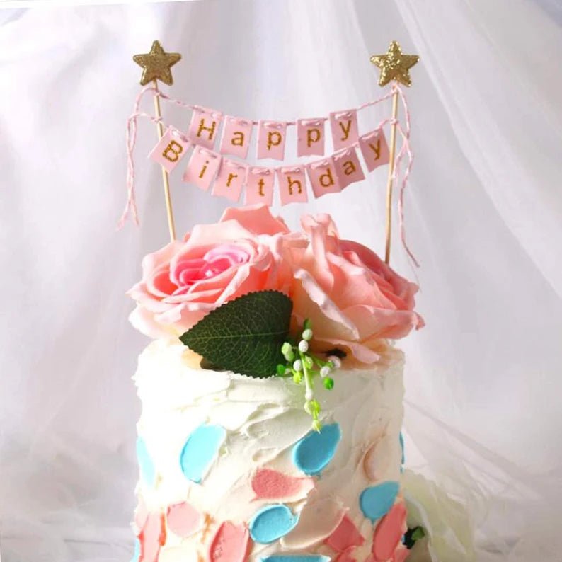 Bakewareind Happy Birthday Banner Decorating Cake Topper - Bakewareindia