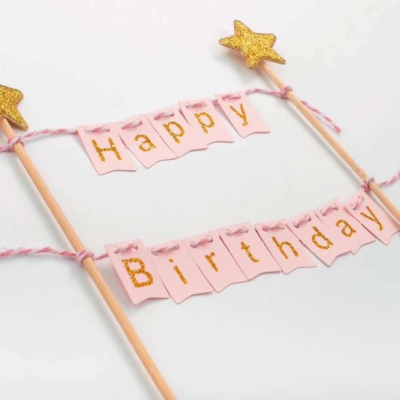 Bakewareind Happy Birthday Banner Decorating Cake Topper - Bakewareindia