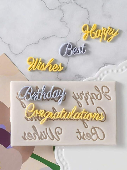Bakewareind Happy Birthday, Congratulations & Best Wishes Silicone Mold Cake Decorating - Bakewareindia
