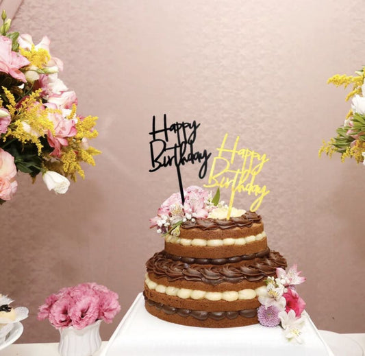 Bakewareind Happy Birthday Cursive Cake topper,Silver - Bakewareindia