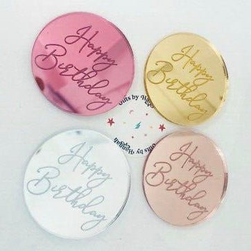 Bakewareind Happy Birthday Disc Coin Topper For Cake Decorating 10pcs - Bakewareindia