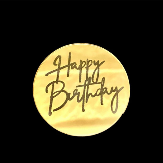 Bakewareind Happy Birthday Disc Coin Topper For Cake Decorating 10pcs - Bakewareindia