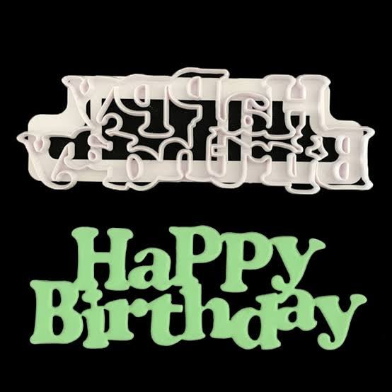Bakewareind Happy Birthday Embosser Stamp Cutter Cake - Bakewareindia