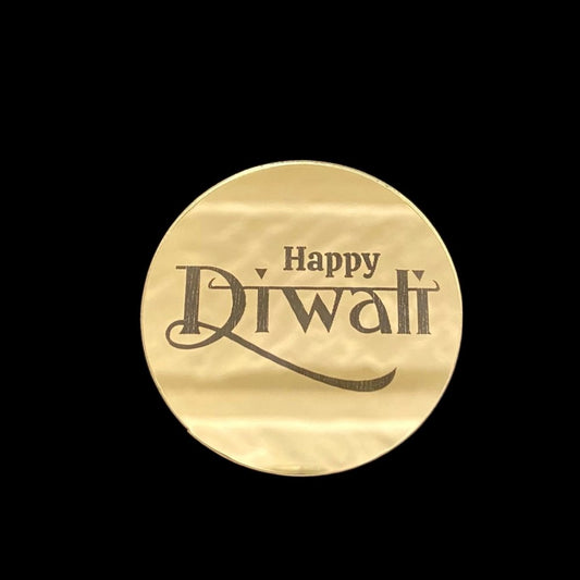 Bakewareind Happy Diwali Disc Coin Topper For Cake Decorating , 10pcs - Bakewareindia