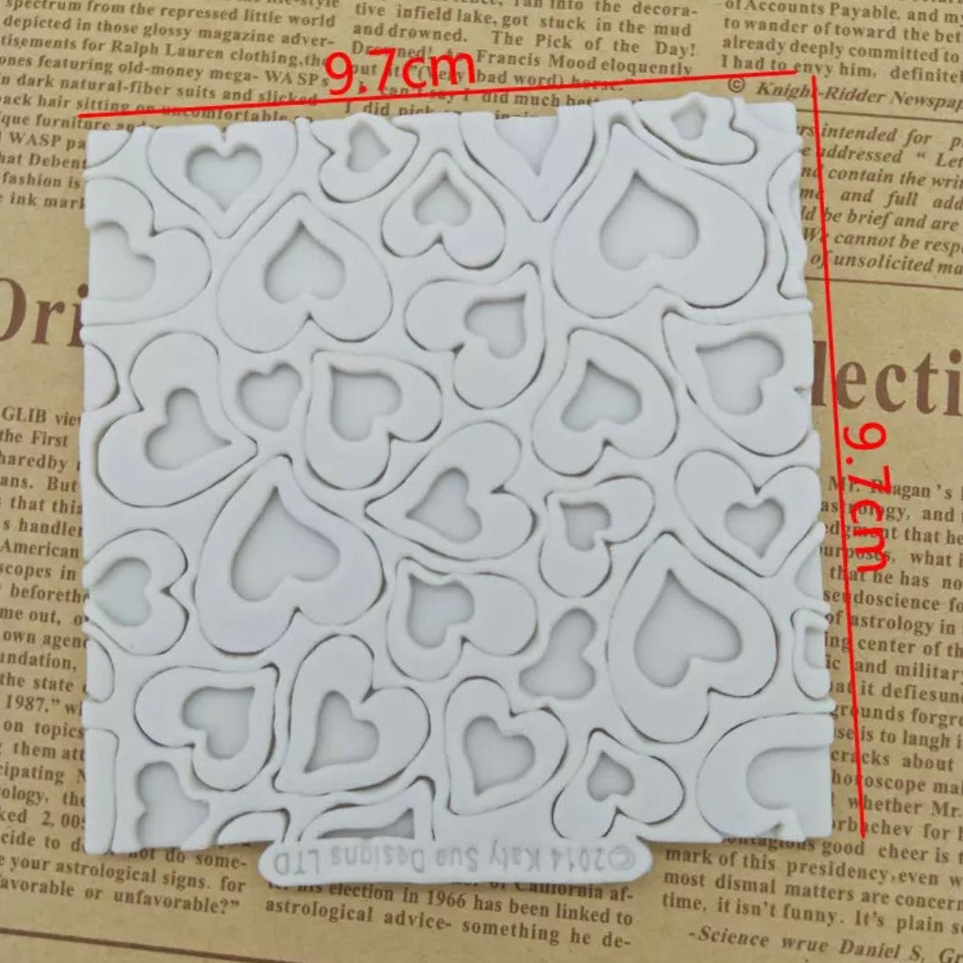 Bakewareind Heart Texture Onlay Mat Silicone Chocolate Fondant Mold - Bakewareindia