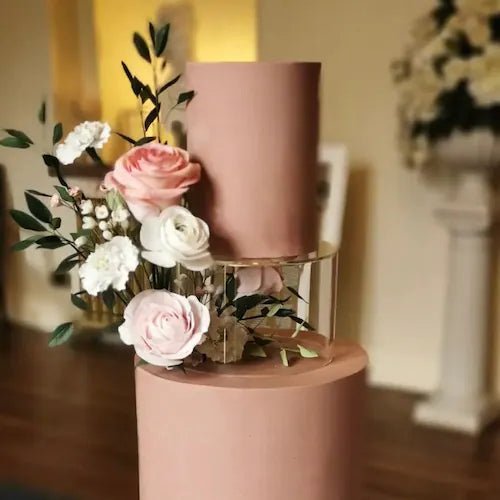 Bakewareind Hexagon Acrylic Spacer Fillable cake stand cake seperator - Bakewareindia