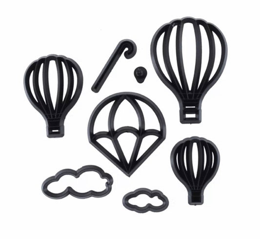 Bakewareind Hot Air balloon - Parachute Silhouette Cookie Fondant Cutter Set - Bakewareindia