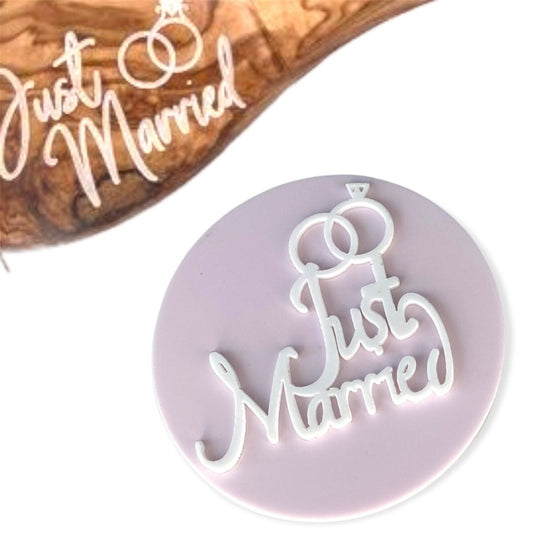 Bakewareind Just Married Cake Embosser Stamp - Bakewareindia