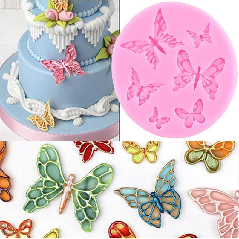 Bakewareind Lace Butterfly Shaped Fondant Cake Mold Lace Pattern Border Silicone Molds - Bakewareindia