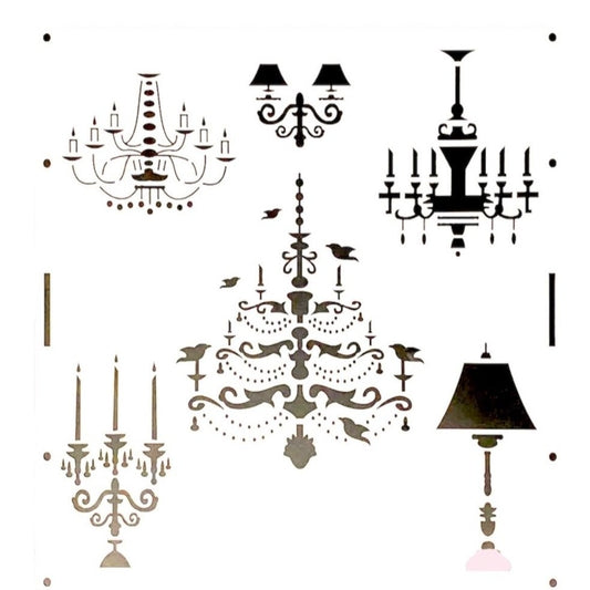 Bakewareind Luxury Chandelier Cake Stencil - Bakewareindia