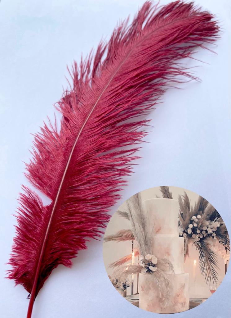 Bakewareind Maroon Feather Topper,1pc - Bakewareindia