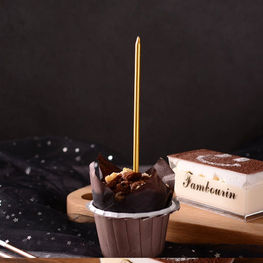 Bakewareind Metallic Golden plated Cake Candles 6pc - Bakewareindia