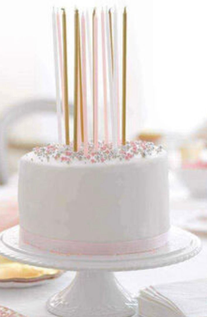 Bakewareind Metallic Golden plated Cake Candles 6pc - Bakewareindia