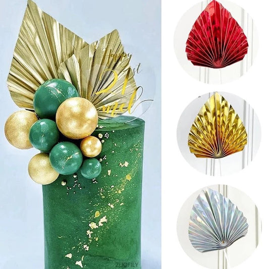 Bakewareind Metallic Palm Leaf Topper Artificial - Bakewareindia