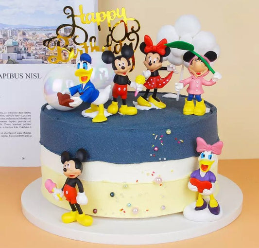 Bakewareind Mickey Mouse Donald Duck Daisy and Mini toy cake topper 5 pcs - Bakewareindia