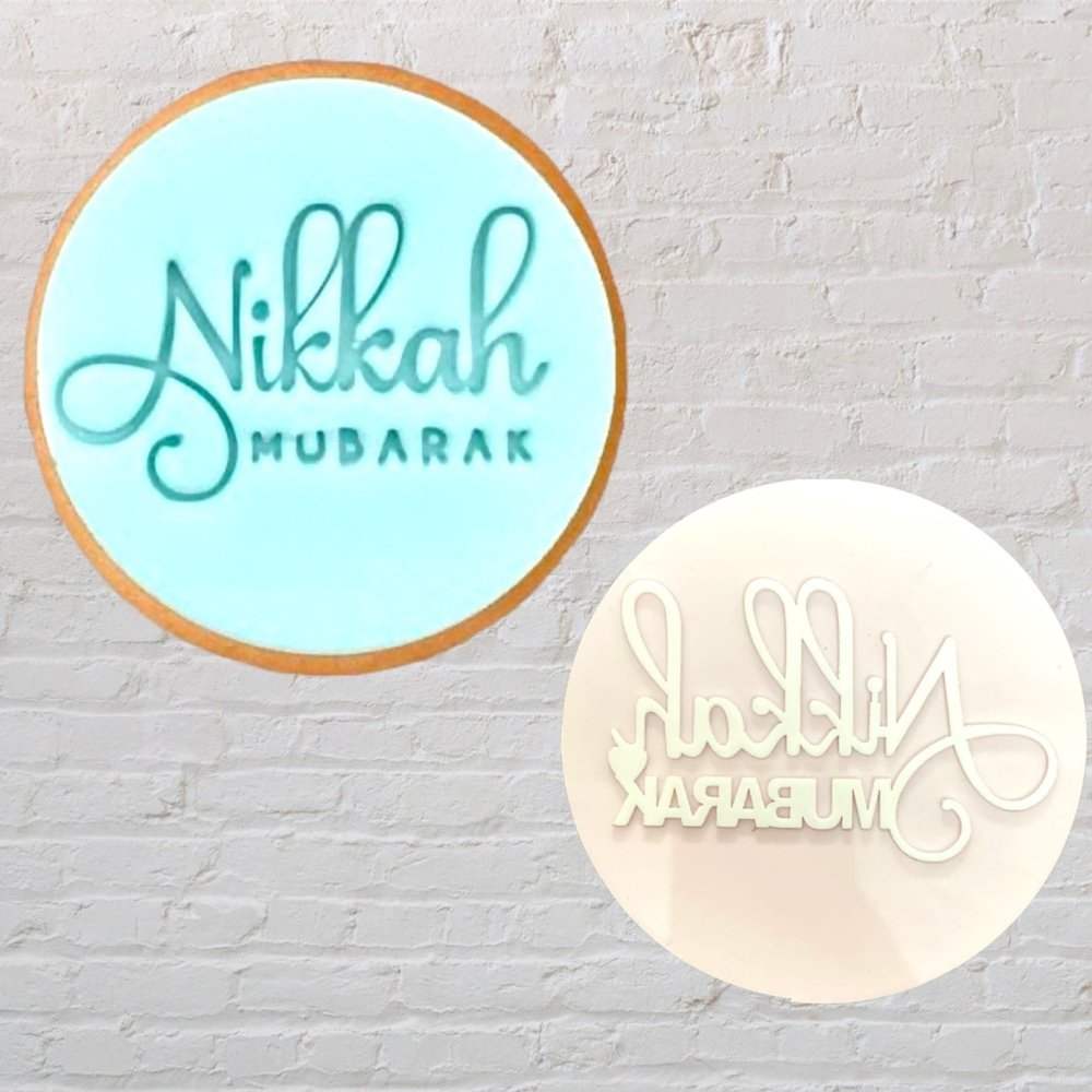 Bakewareind Nikah Mubarak Cake Stamp Embosser - Bakewareindia