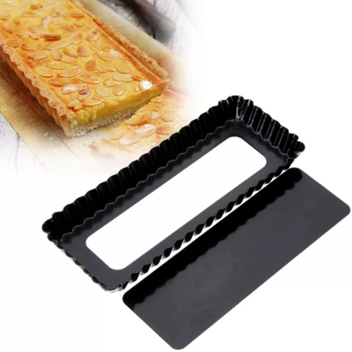 Bakewareind Nonstick Rectangular Pie Tart Pan - Bakewareindia