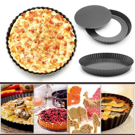 Bakewareind Nonstick Tart Removable Bottom Pan Medium size - Bakewareindia