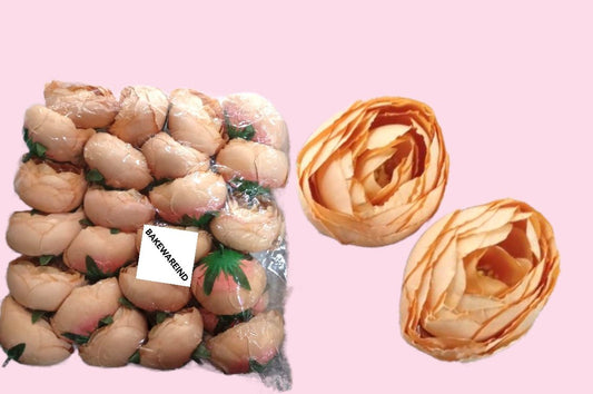Bakewareind Orange Large Peony Flower 6 pcs - Bakewareindia