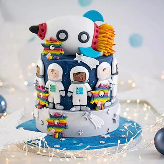 Bakewareind Outer Space Rocket Astronaut Fondant Silicone Mould - Bakewareindia