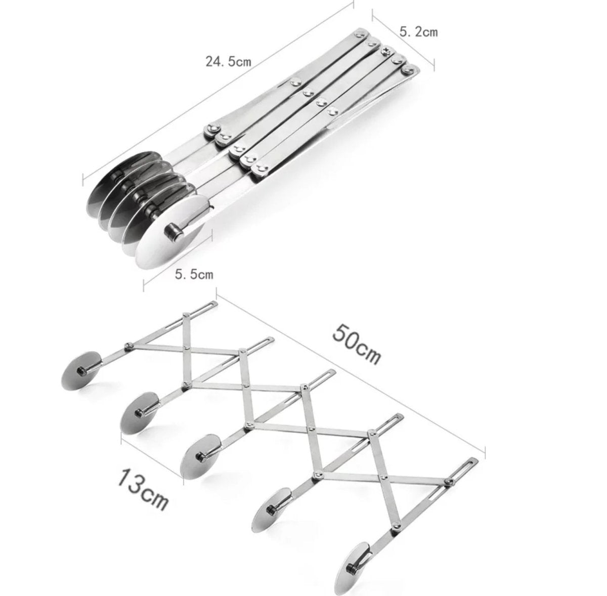 Bakewareind Pastry cutter 5-wheel Stainless Steel - Bakewareindia