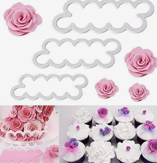 Bakewareind Peony Petal Fondant Cutter Cake 3Pc - Bakewareindia