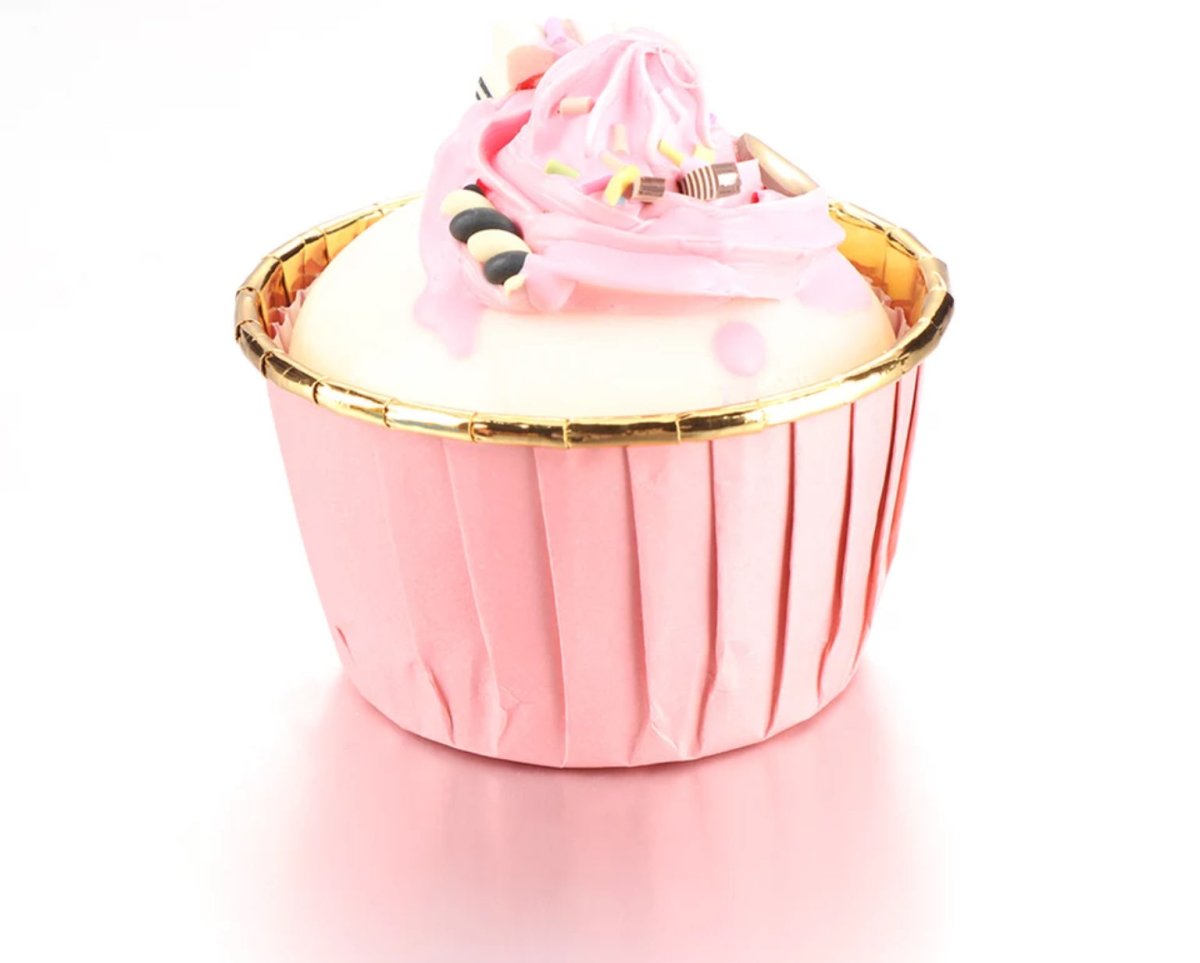 Bakewareind Pink Metallic Muffin cupcake bake liner,50pc - Bakewareindia
