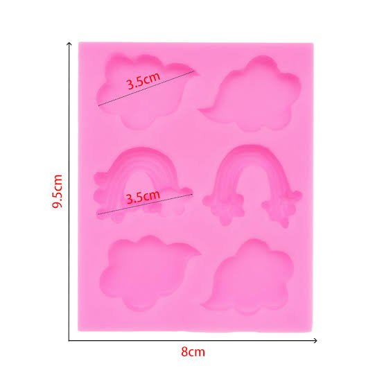 Bakewareind Rainbow Cloud Silicone Fondant Chocolate Mould - Bakewareindia