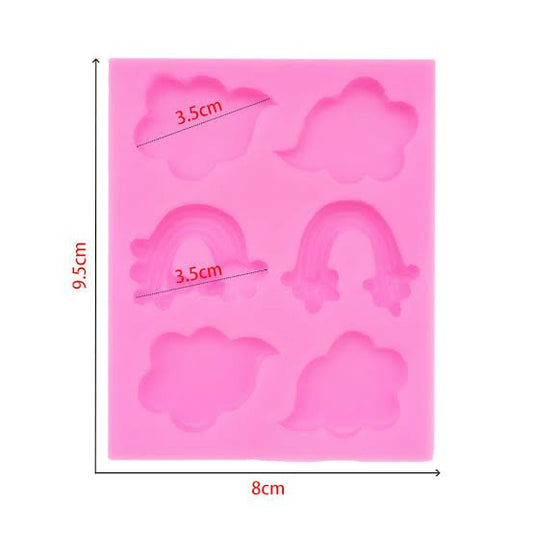 Bakewareind Rainbow Cloud Silicone Fondant Chocolate Mould - Bakewareindia