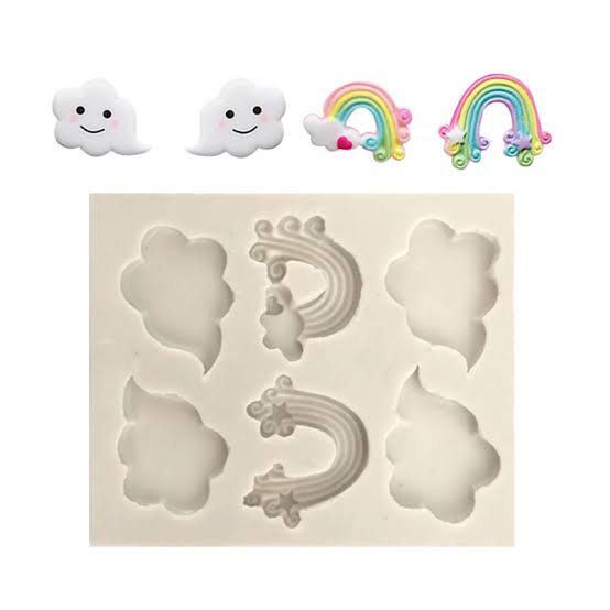 Bakewareind Rainbow Cloud Silicone Fondant Chocolate Mould - Bakewareindia