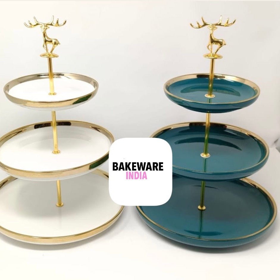 Bakewareind Reindeer Cake Stand Imported 3 Tier - Bakewareindia