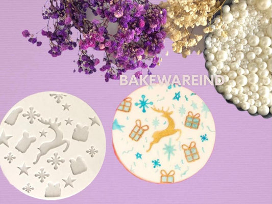 Bakewareind Reindeer Gift Star Outbosser Stamp Cutter - Bakewareindia