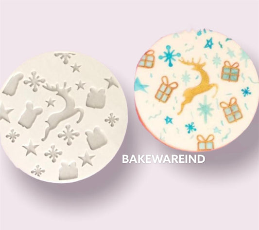 Bakewareind Reindeer Gift Star Outbosser Stamp Cutter - Bakewareindia