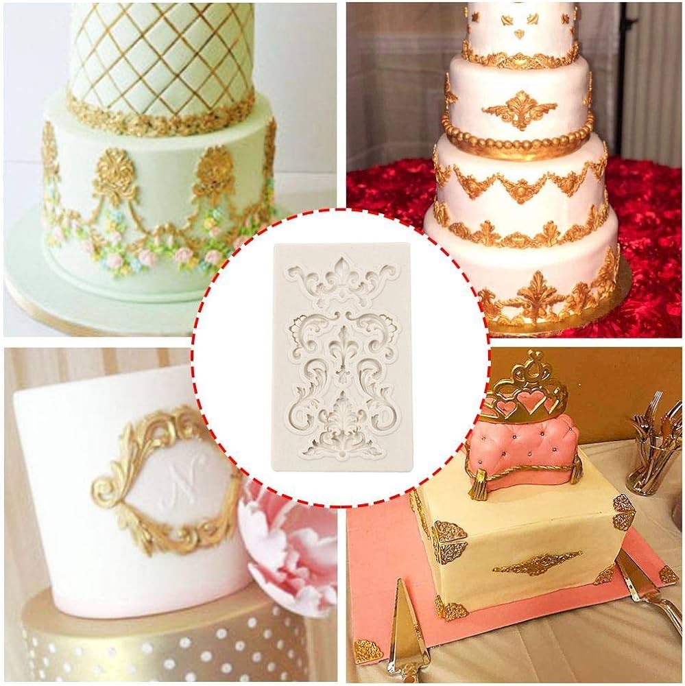 Bakewareind Relief Baroque Silicone Fondant Mould Vintage Cake Border Decorating - Bakewareindia