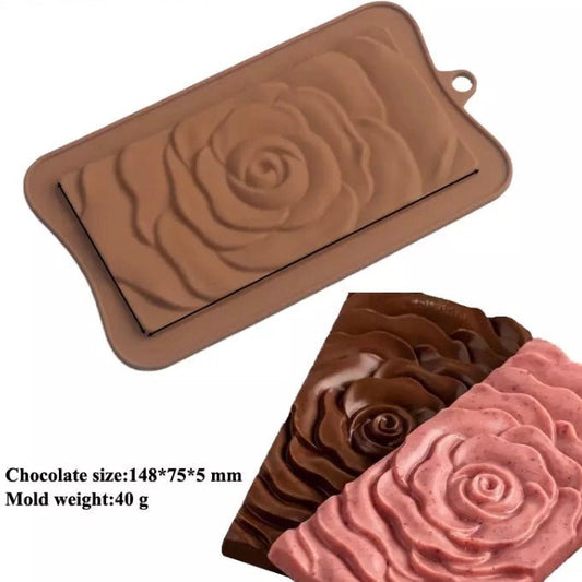 Bakewareind Rose Chocolate Bar Silicone Mould - Bakewareindia