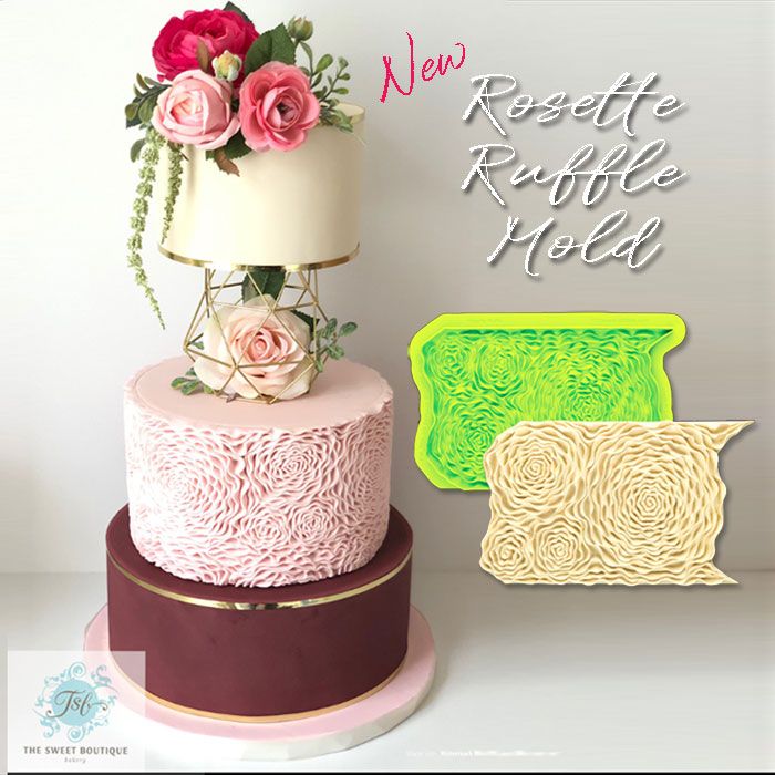 Bakewareind Rosette Texture Silicone Onlay Texture Mat Cake Mould - Bakewareindia