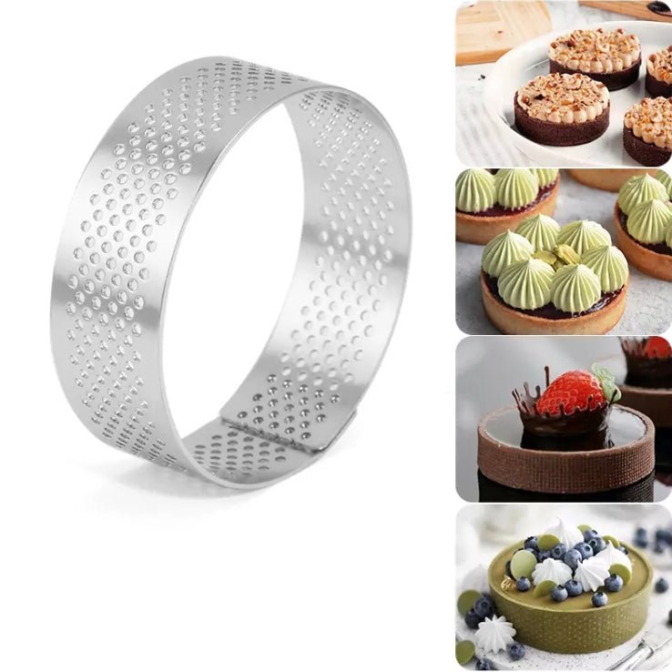 Bakewareind Round Perforated Tart Rings 6pcs - Bakewareindia